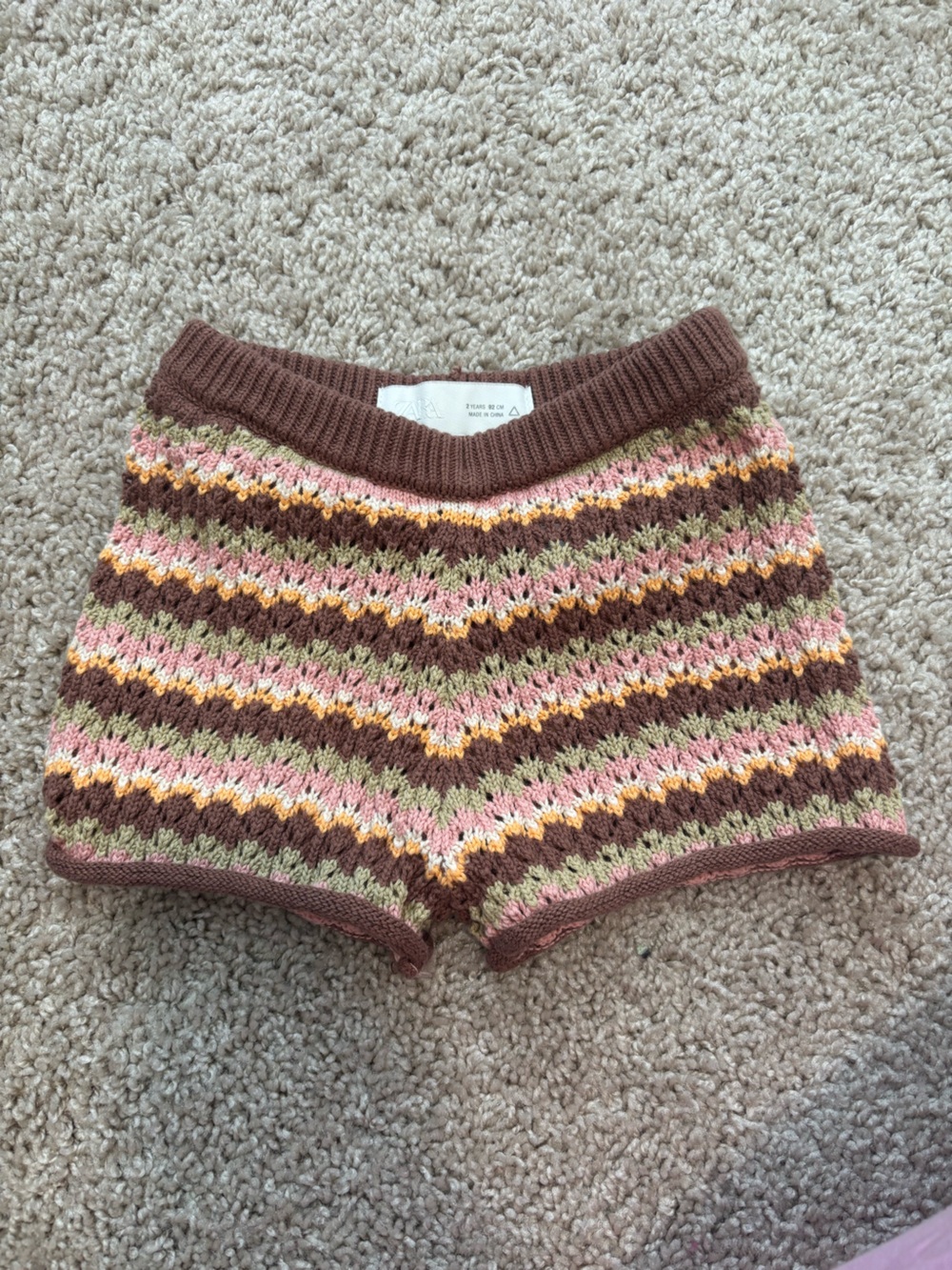 Zara toddler girls crochet shorts